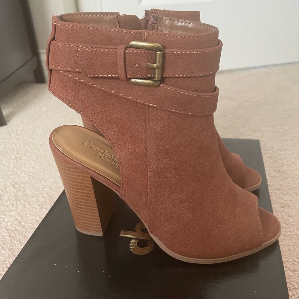 Charlotte Russe Open Toe Booties